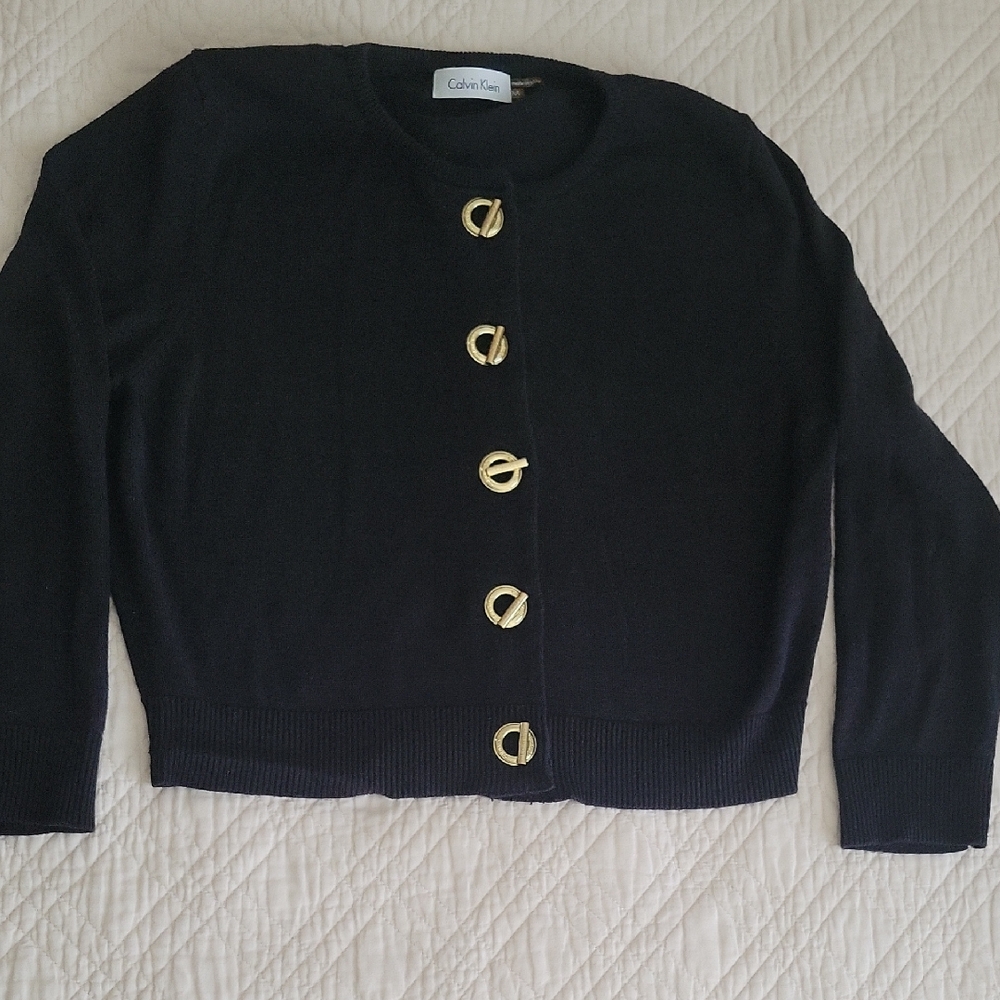Calvin Klein Women's Cardigan with Gold Accents